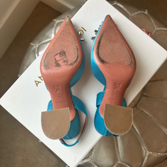 Amina Muaddi Begum Crystal Brooch Slingback - Picture 11 of 14